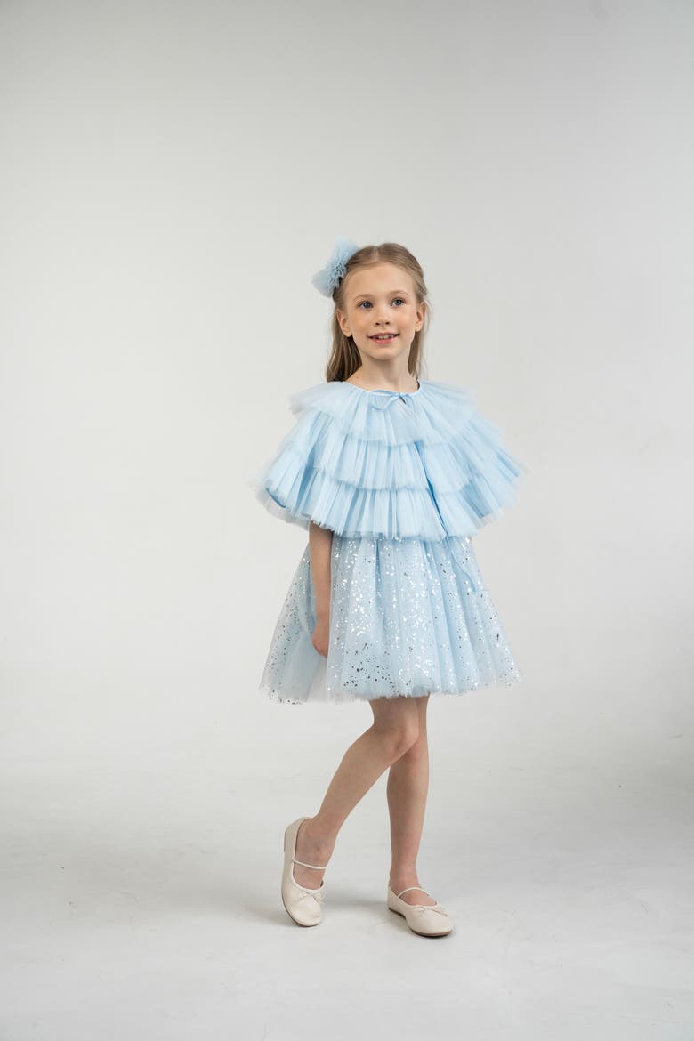 Sleveless Sparkle Tulle Dress Set, Alternate, color, Sparkle Blue