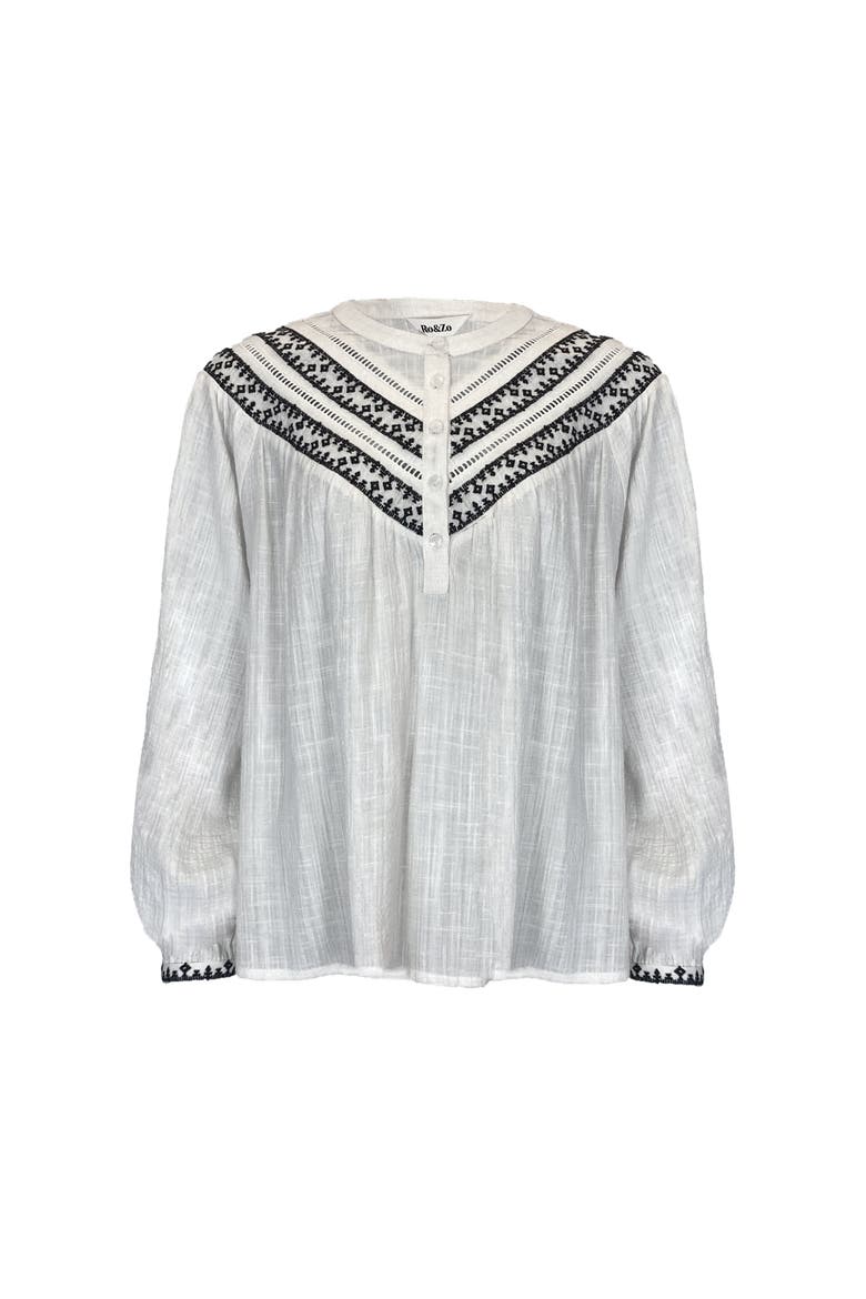Embroidered Yoke Blouse, Alternate, color, Ivory