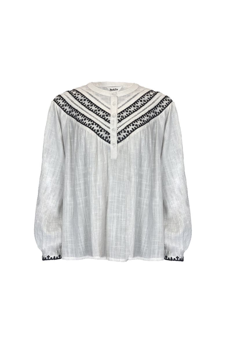 Ro&Zo Embroidered Yoke Blouse, Alternate, color,