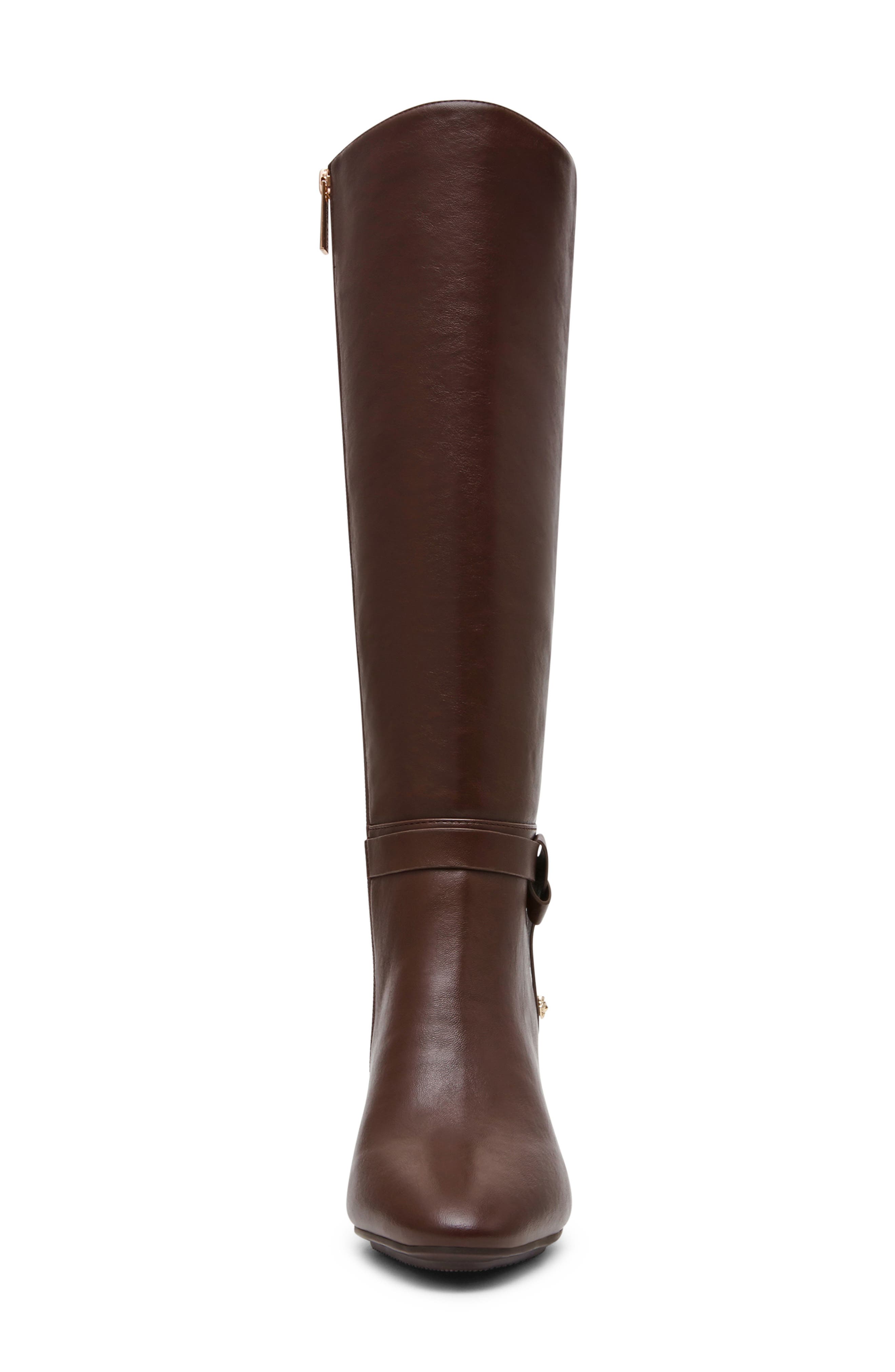 Sada Faux Leather Knee High Boot, Alternate, color, BROWN PU