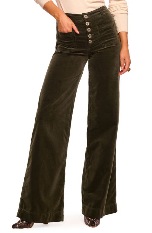 Ramy Brook Cindy Velvet Wide Leg Pants In Green