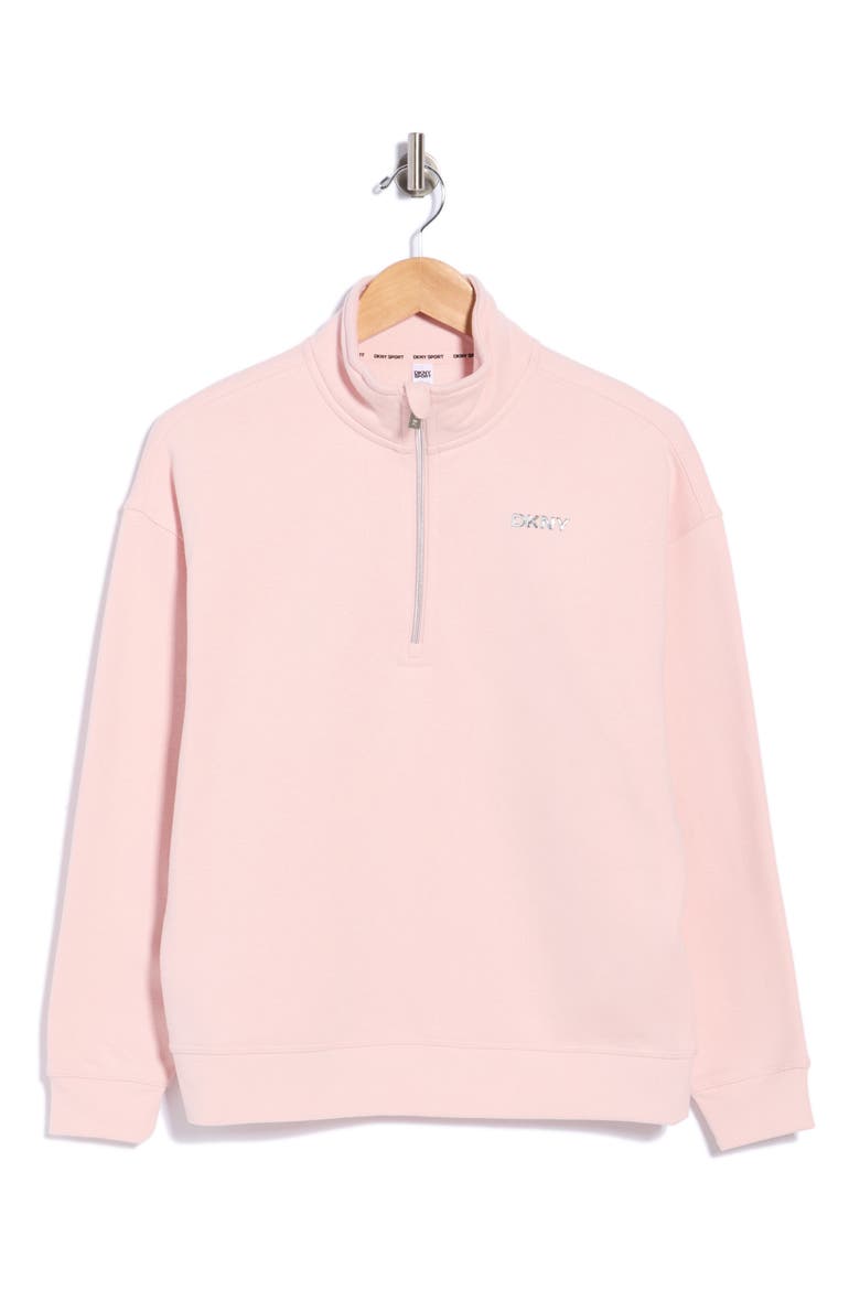 Quarter Zip Pullover Sweater, Alternate, color, BLUSH PINK