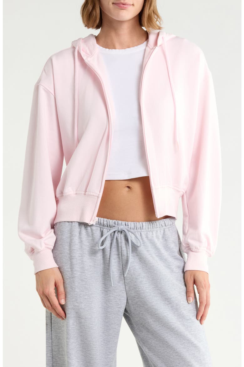 Full Zip Fleece Hoodie, Main, color, PINK PRIMROSE