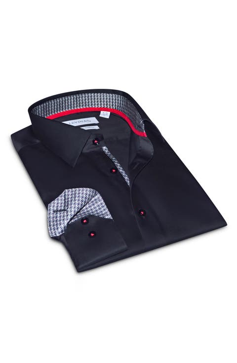 Contemporary Fit Solid Cotton Dress Shirt