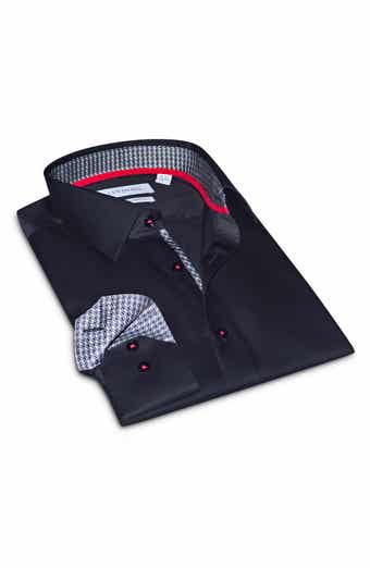 LEVINAS Contemporary Fit Solid Cotton Dress Shirt