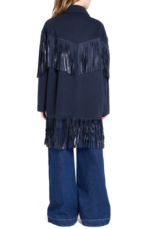 Twp Midnight Cowboy Cashmere Fringe Jacket In Blue
