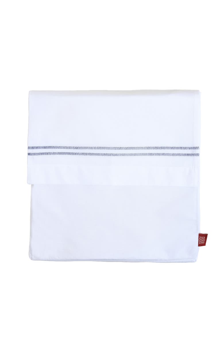 Brito Embroidered Cotton Percale King Duvet Cover Set, Alternate, color, White