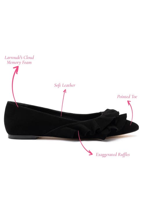 Larroude Larroudé Lee Ruffle Flat In Black