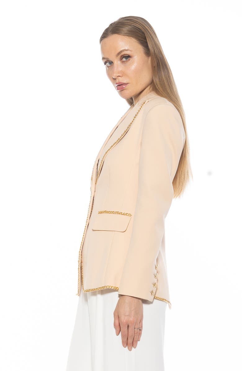 Alexia Admor Janet Chain Trim Blazer, Alternate, color, Beige