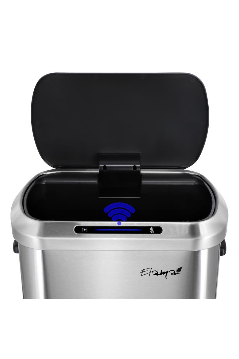 13 Gallon Automatic Sensor Hands Free Trash Can, Alternate, color, Silver