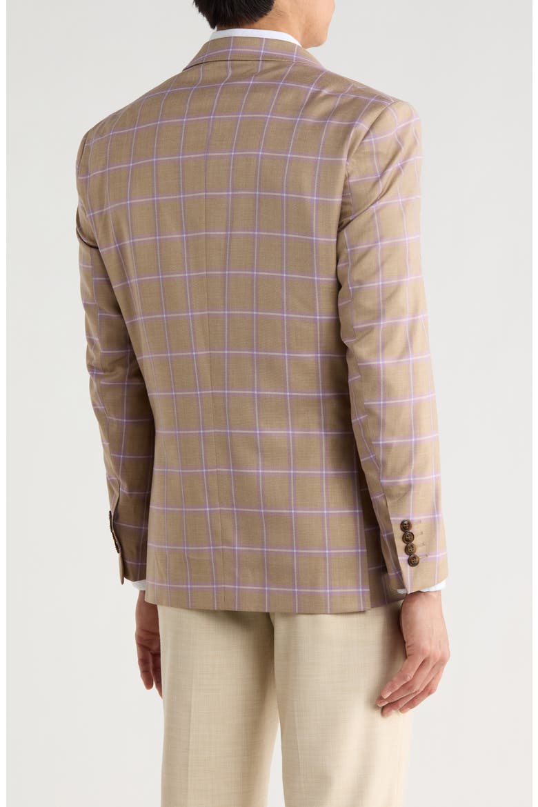 Slim Fit Windowpane Blazer, Alternate, color, TAN