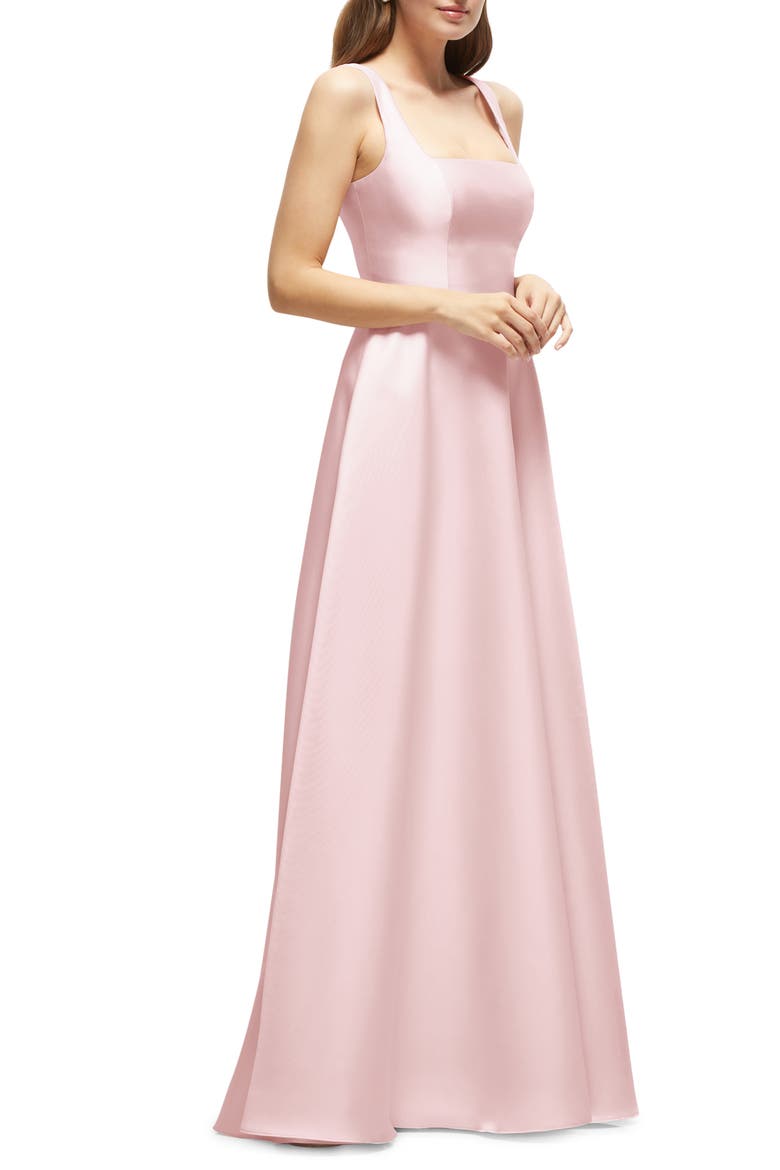 Sleeveless Satin Gown, Alternate, color, BALLET PINK