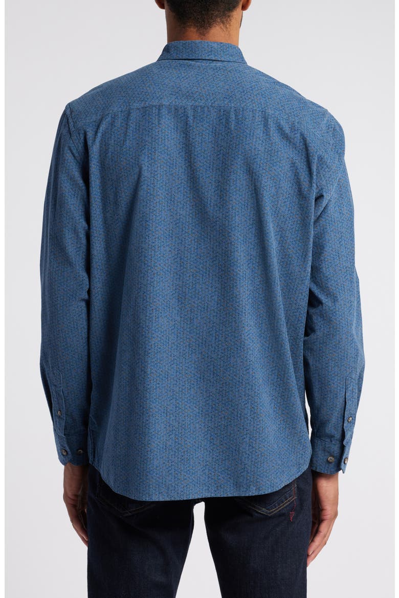 Overdye Print Corduroy Button-Down Shirt, Alternate, color, BLUE