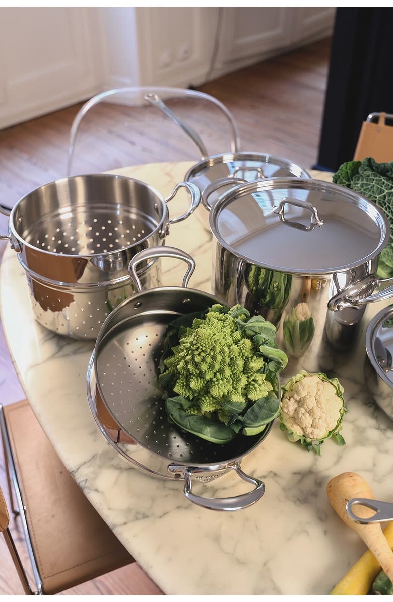 Mauviel M'Cook 9.5 Steel Steamer Insert, Alternate, color, Silver