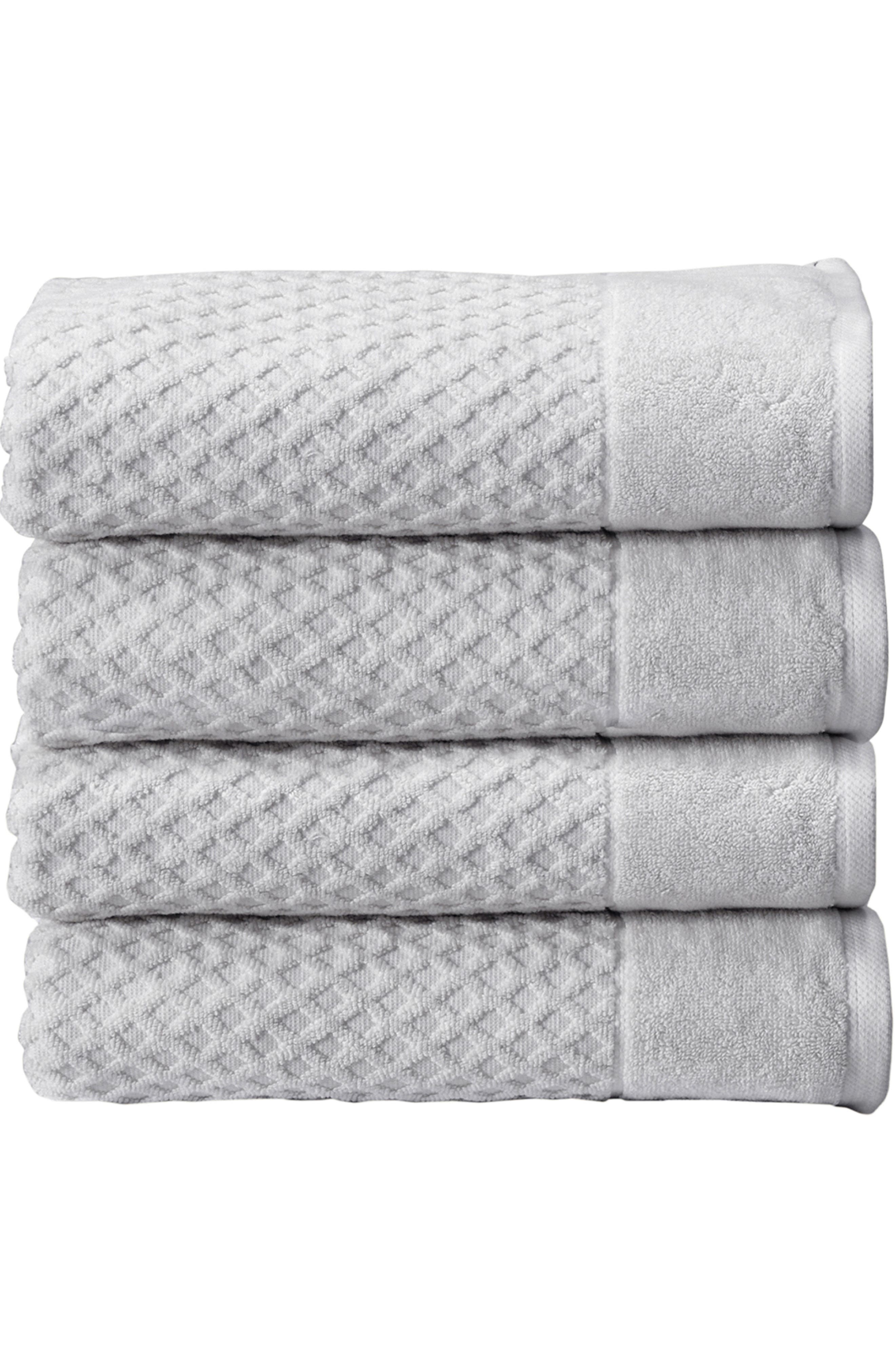 Woven & Weft Diamond Textured 4-Pack Bath Towel Set