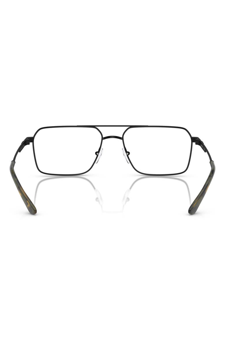 Emporio Armani 57mm Square Optical Glasses, Alternate, color, Matte Black / Demo Lens