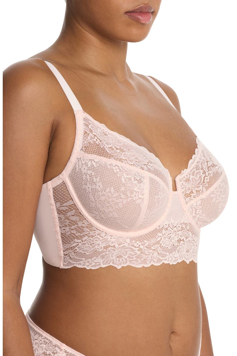 Heavenly Full Coverage Longline Lace Underwire Bra, Alternate, color, WHISPER PINK