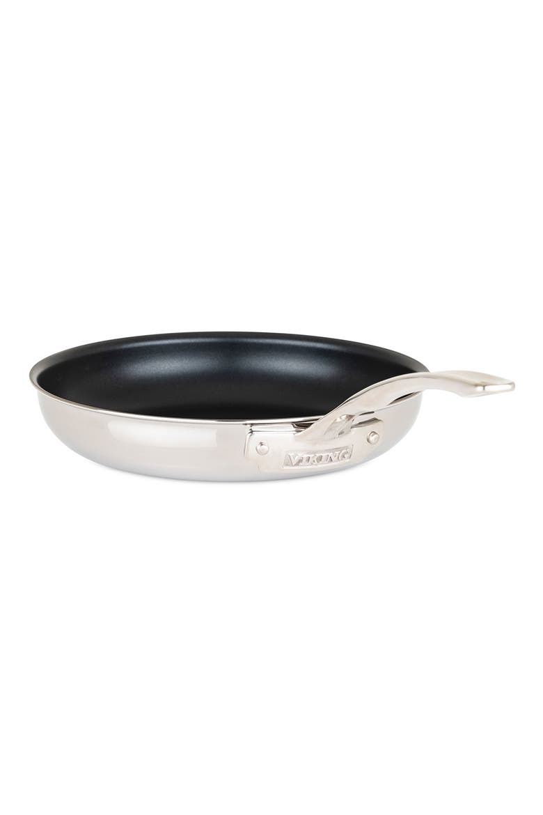 Set of 2 3-Ply Nonstick Stainless Steel Fry Pans, Alternate, color, STAINLESS STEEL