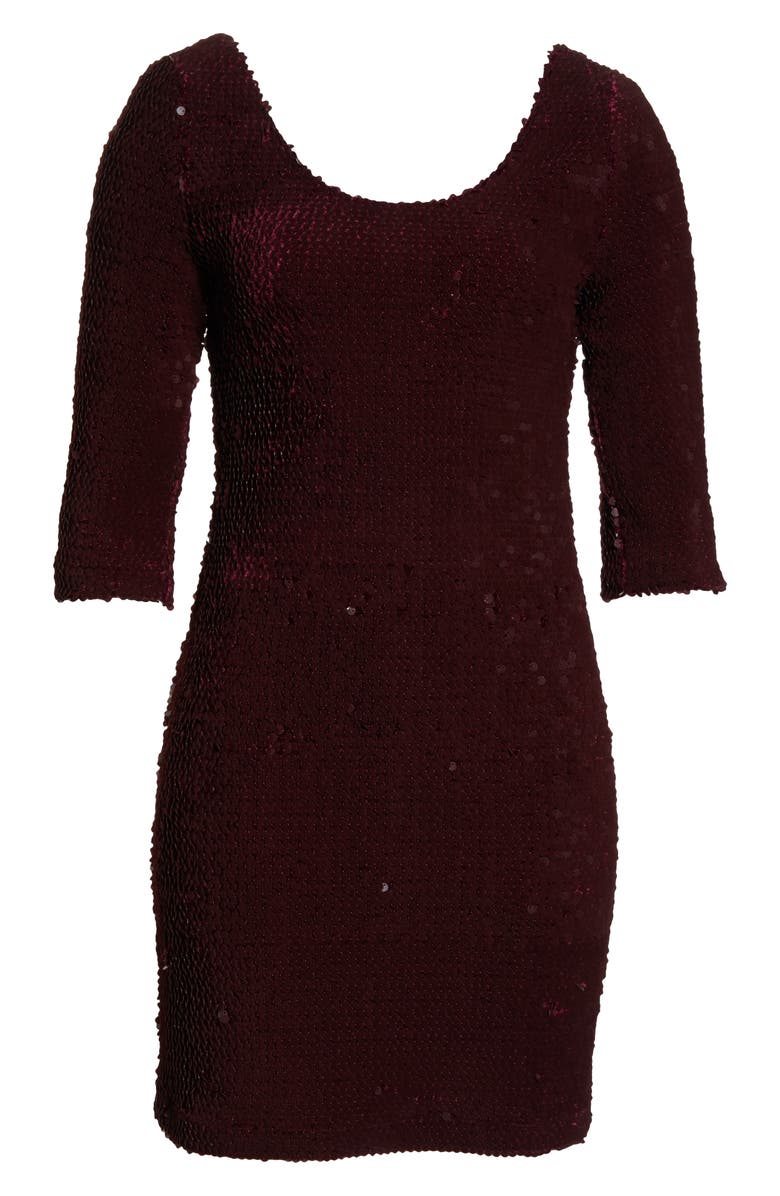 BB Dakota by Steve Madden BB Dakota Sequined Velvet Dress, Alternate, color, Boysenberry