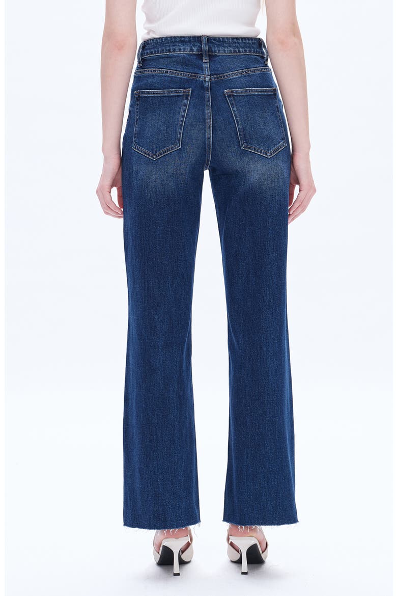 Raw Hem High Waist Wide Leg Jeans, Alternate, color, SAPPHIRE