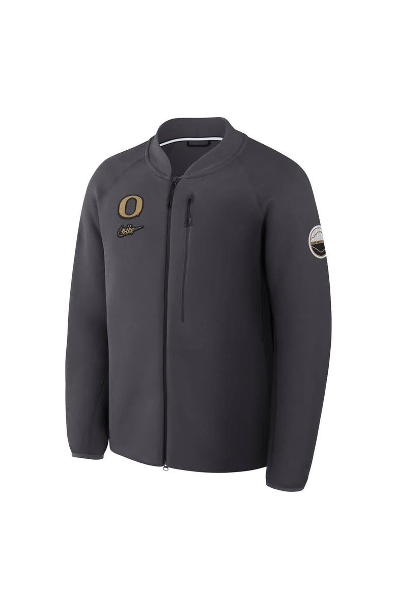 Nike Men's Nike Anthracite Oregon Ducks Shoe Duck Tech Fleece Full-Zip Jacket, Alternate, color, Anthracite