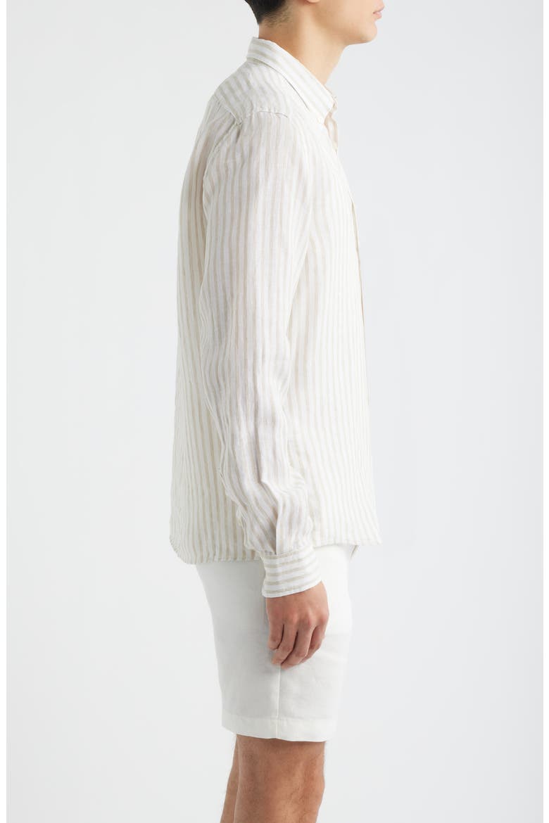 Liam Regular Fit Linen Button-Up Shirt, Alternate, color, OPEN BEIGE
