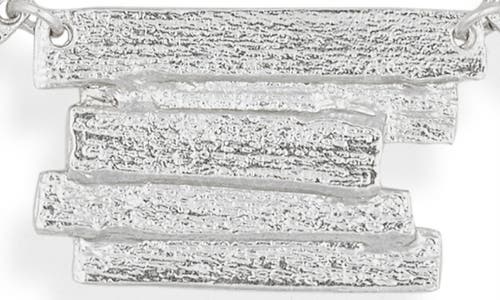 Karine Sultan Brushed Bar Statement Necklace In Silver