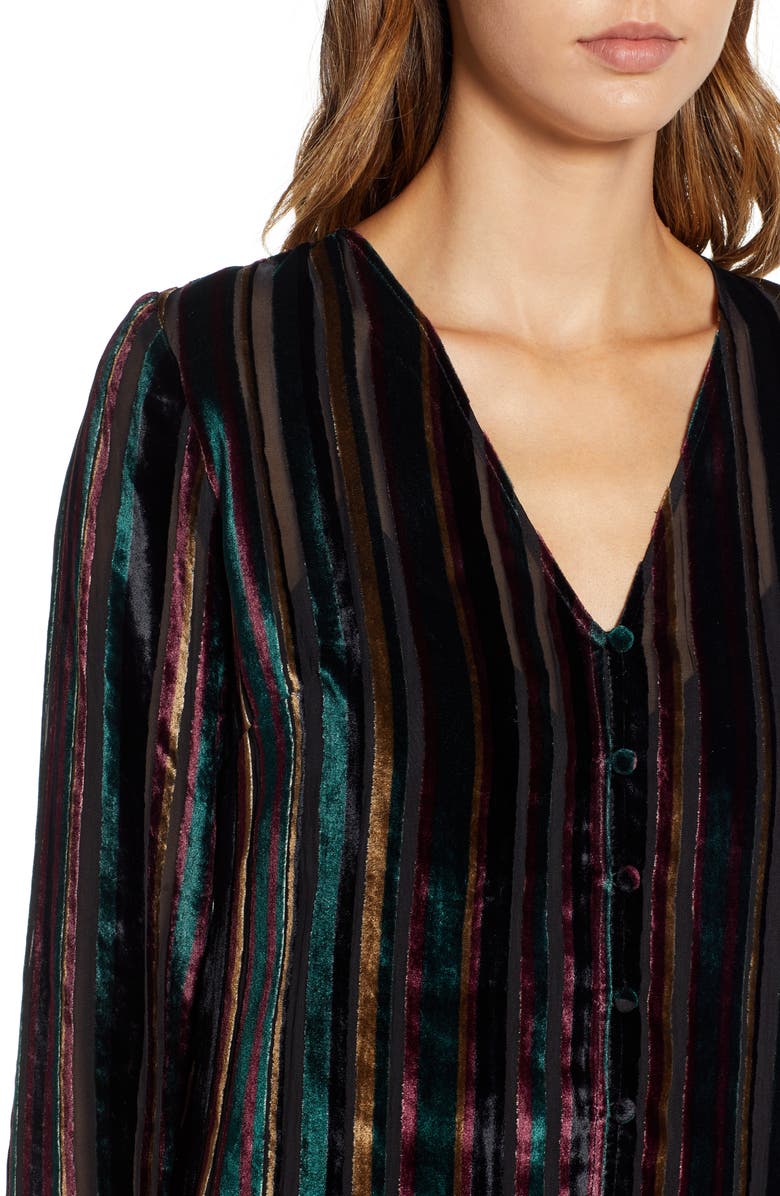 Leith Long Sleeve Button Front Dress, Alternate, color,