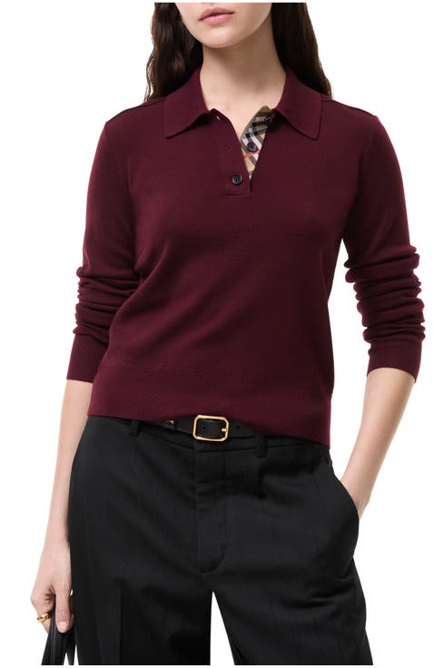 Long-sleeve Wool Polo Shirt