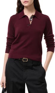 Burberry Long-sleeve Wool Polo Shirt
