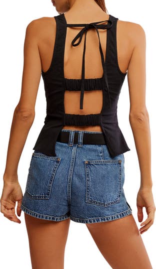Kaylor Backless Cotton Blend Top