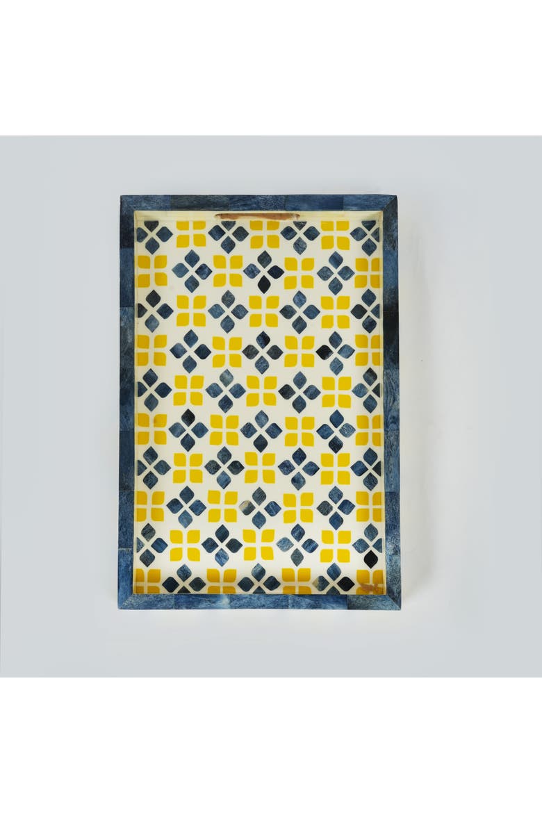 Marigold Mosaic Bone Inlay Tray, Alternate, color, Marigold