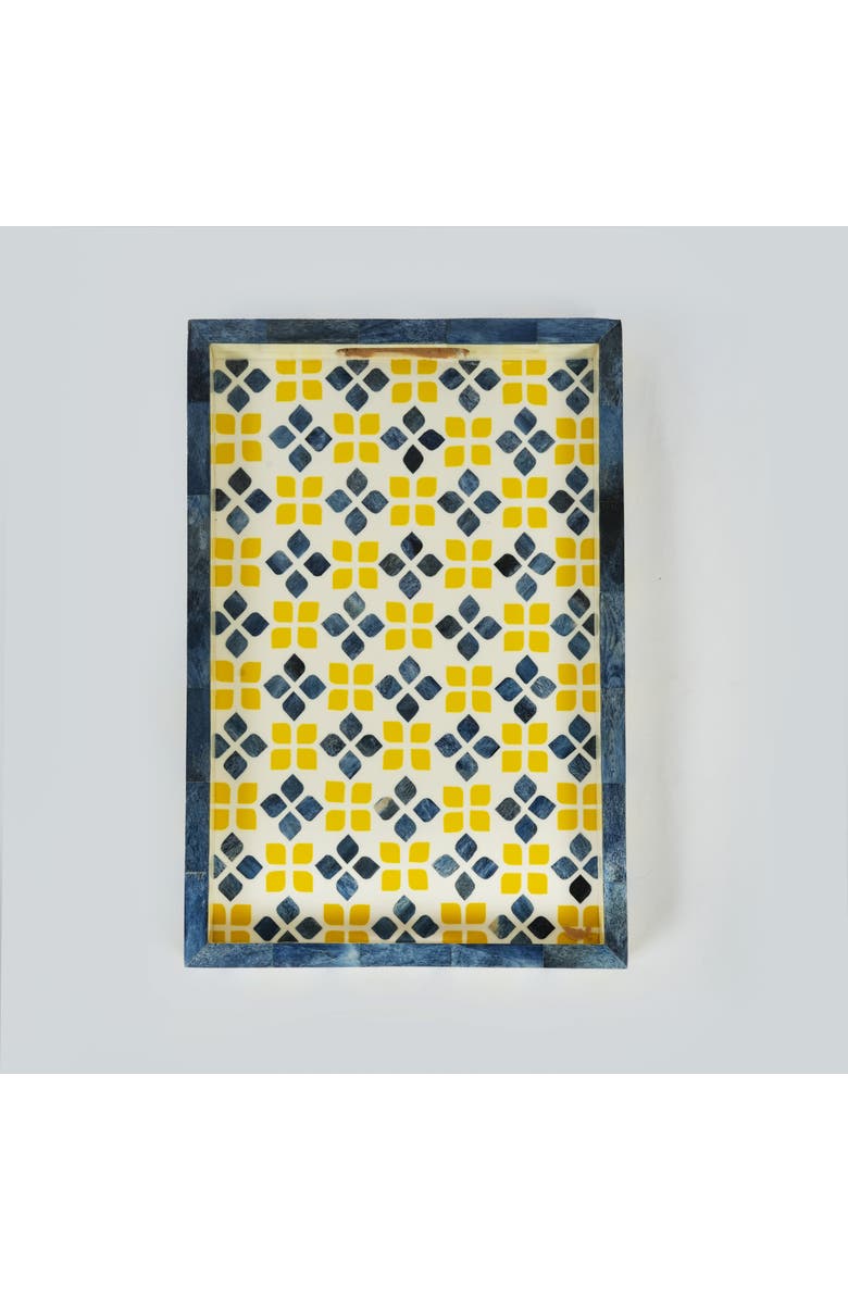 Mela Artisans Marigold Mosaic Bone Inlay Tray, Alternate, color, Marigold