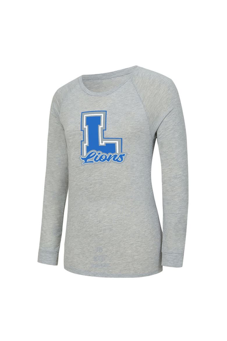 Women's Concepts Sport  Heather Gray/Blue Detroit Lions Regulate Plaid Long-Sleeve T-Shirt & Shorts Sleep Set, Alternate, color, Heather Gray