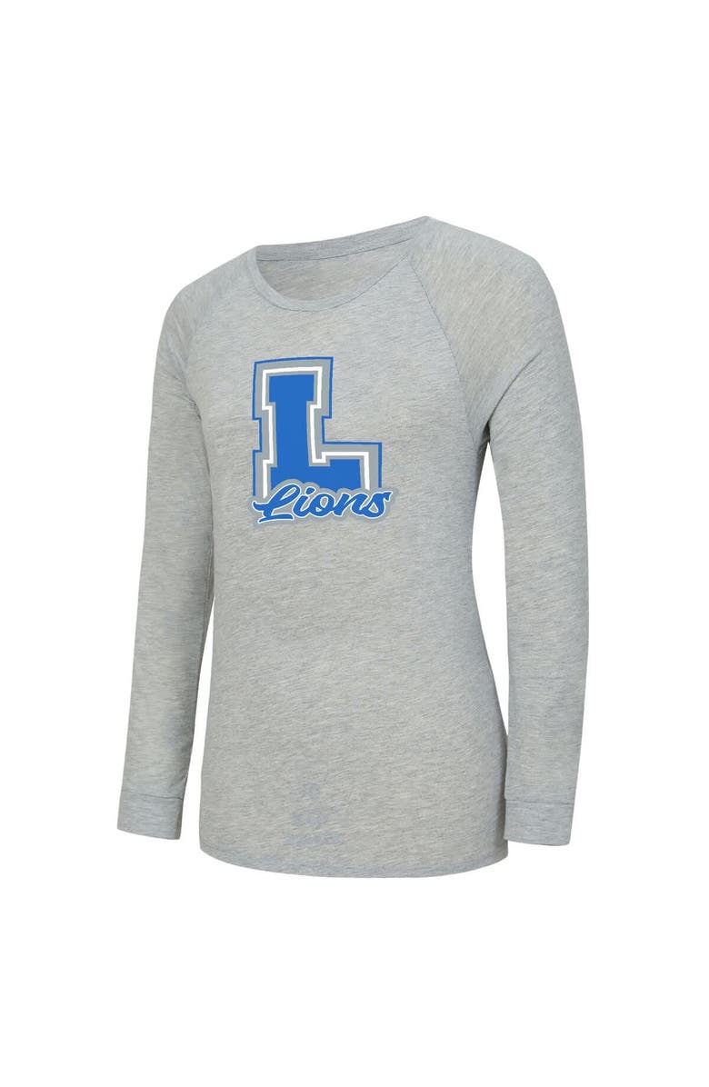 CONCEPTS SPORT Women's Concepts Sport  Heather Gray/Blue Detroit Lions Regulate Plaid Long-Sleeve T-Shirt & Shorts Sleep Set, Alternate, color, Heather Gray