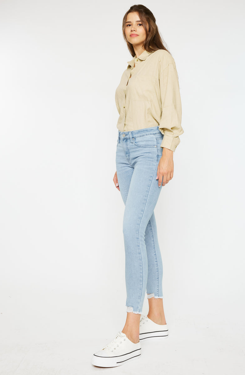 KanCan Willowbrook Essentials Mid Rise Ankle Skinny Jeans, Alternate, color, Light Wash