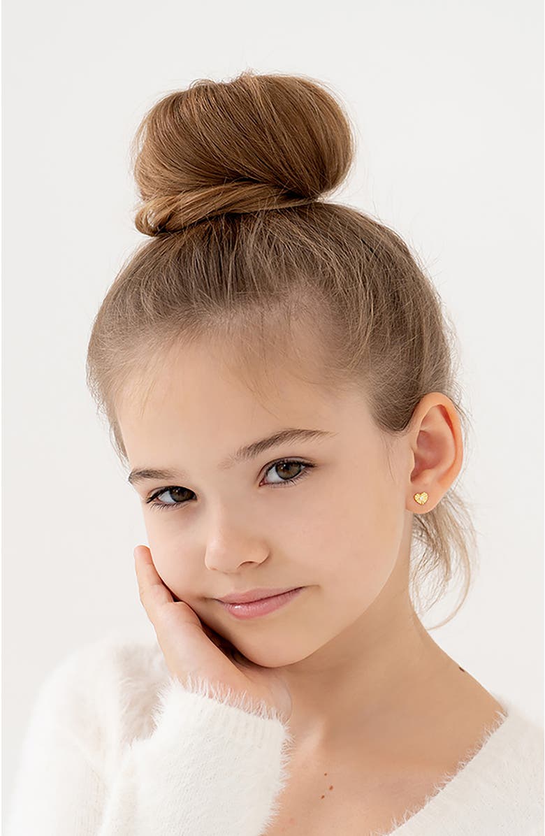 In Season Jewelry 14k Heart Rays Earrings, Alternate, color, Gold