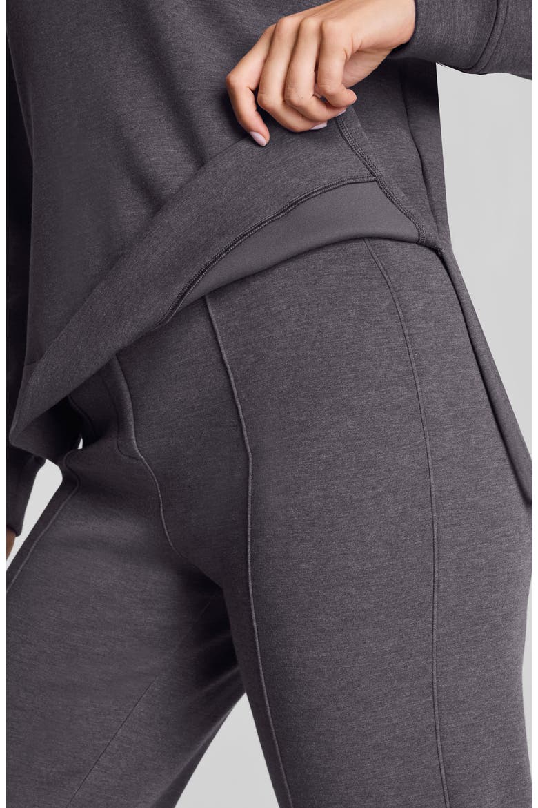 AirEssentials® Brushed V-Neck Tunic Sweatshirt, Alternate, color, HEATHER STORM
