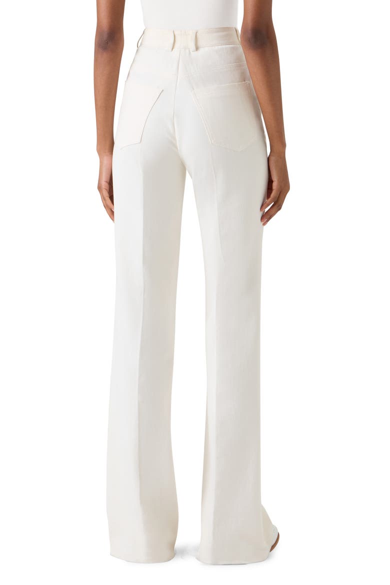 Farid High Waist Cotton & Silk Blend Pants, Alternate, color, ECRU