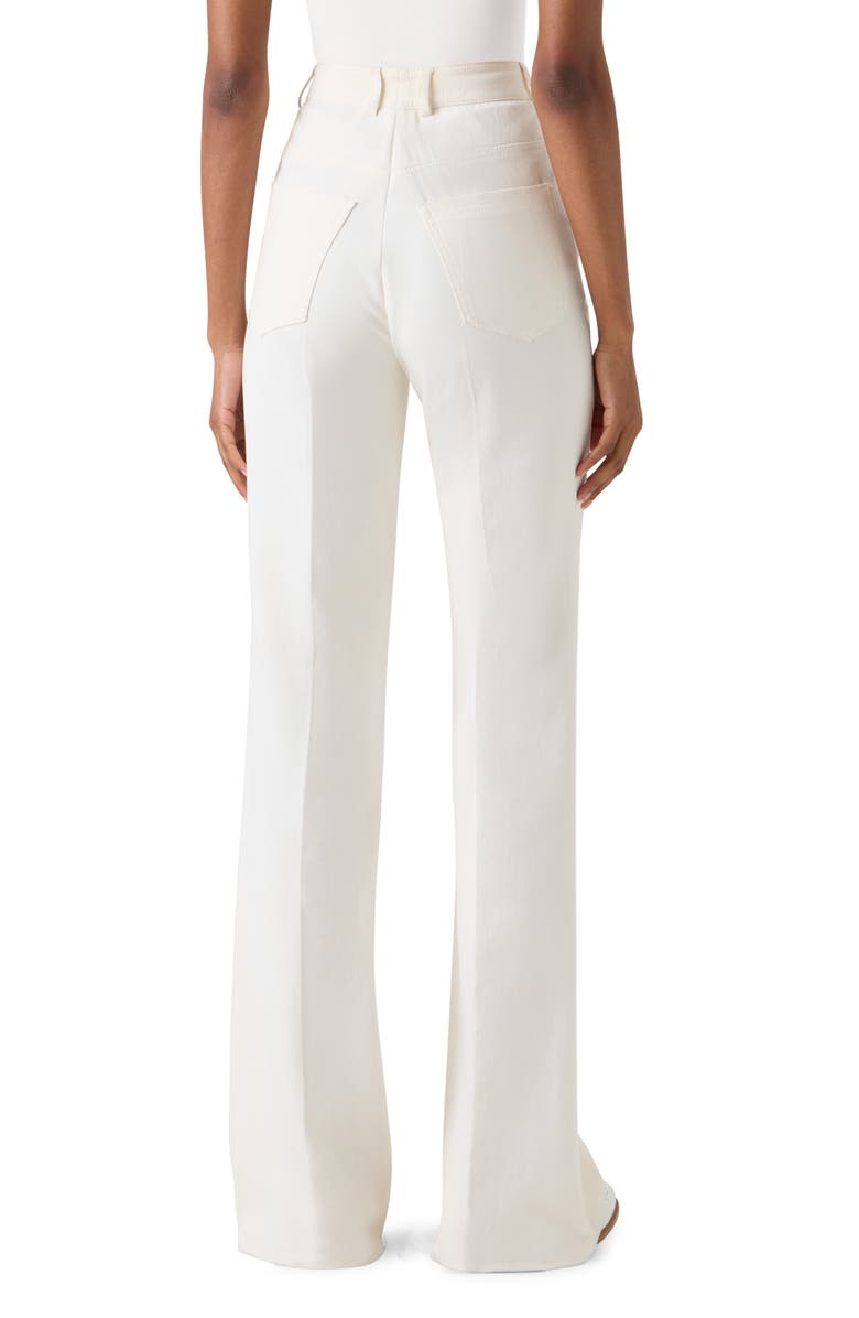 Akris Farid High Waist Cotton & Silk Blend Pants, Alternate, color, Ecru