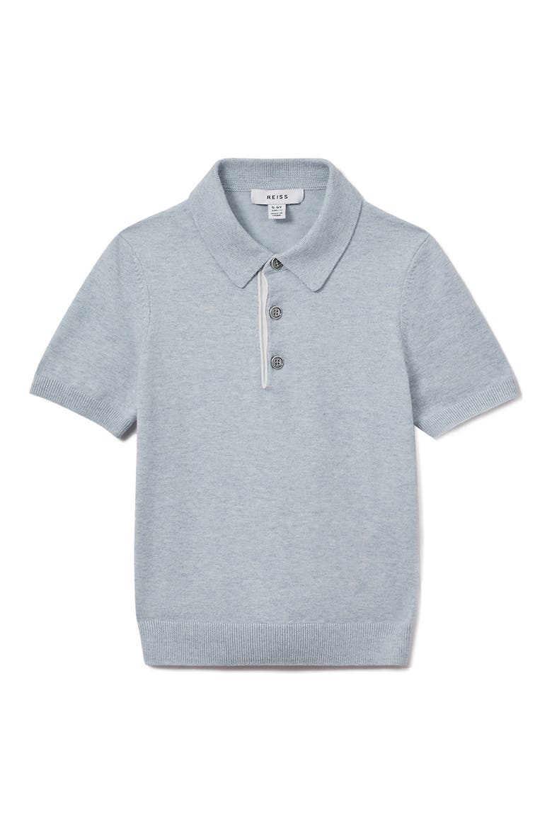 Kids' Finch sr. Heathered Polo Sweater, Main, color, SOFT BLUE MELANGE