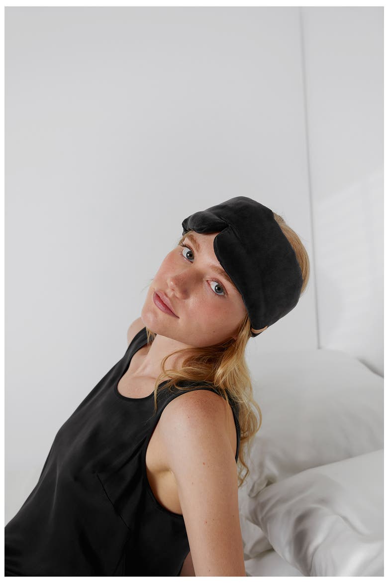 Silk Sleep Mask, Alternate, color, IMMERSED BLACK