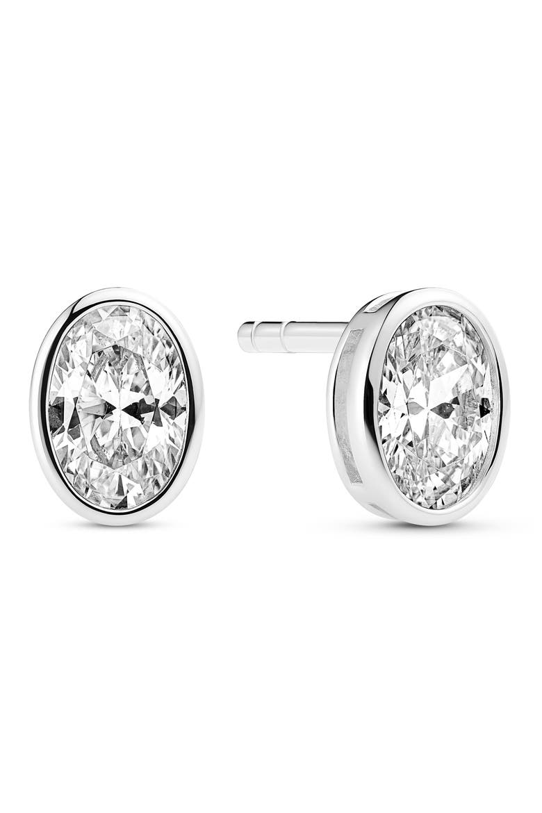 Earrings Sardinien Ovale, Main, color, 925 Sterling silver/White