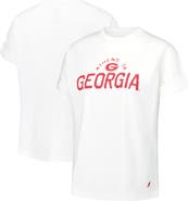 LEAGUE COLLEGIATE WEAR Women's League Collegiate Wear White Georgia Bulldogs Slub Rolled Cuff T-Shirt