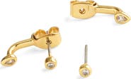 Madewell Bezel Set Front-Back Earrings