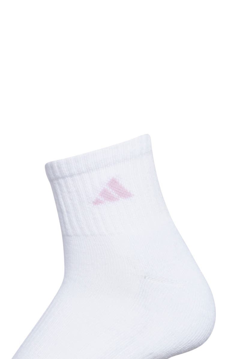 adidas Athletic Cushioned Crew Socks - Pack of 6, Alternate, color, White