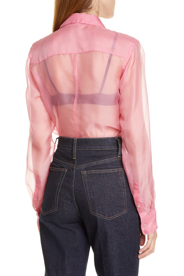 Silk Organza Shirt, Alternate, color, PINK