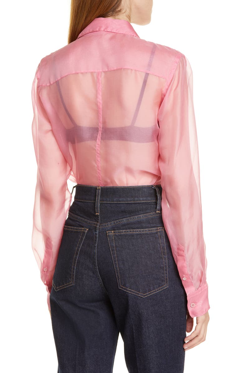Helmut Lang Silk Organza Shirt, Alternate, color,