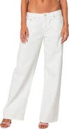 EDIKTED Bow Pocket Straight Leg Jeans