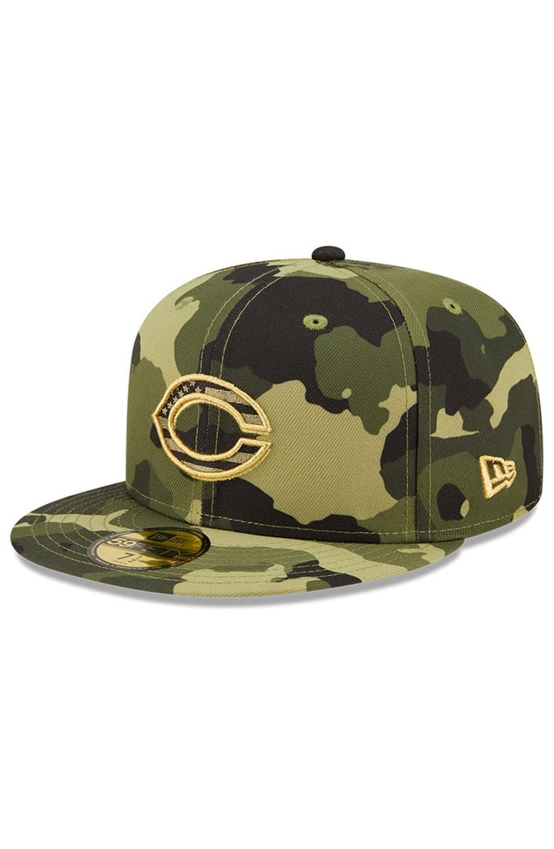New Era Men's New Era Camo Cincinnati Reds 2022 Armed Forces Day On-Field 59FIFTY Fitted Hat, Alternate, color, 